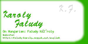 karoly faludy business card